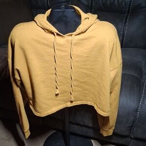 Ambiance Mustard Cropped Hoodie